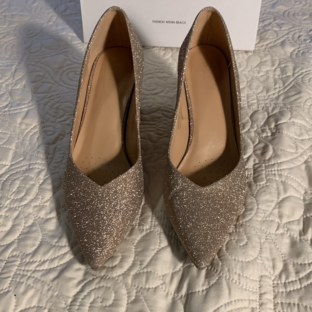 Dream Pairs gold glitter block heel dressy shoes size 9 - Picture 3 of 12